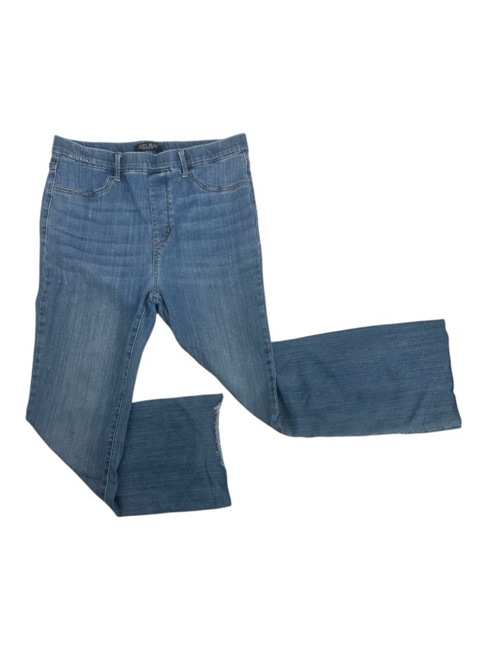 Judy Blue Jeans 13/31 Medium Wash Stretch Pull On Cropped Bootcut Raw Hem Denim - Picture 5 of 13